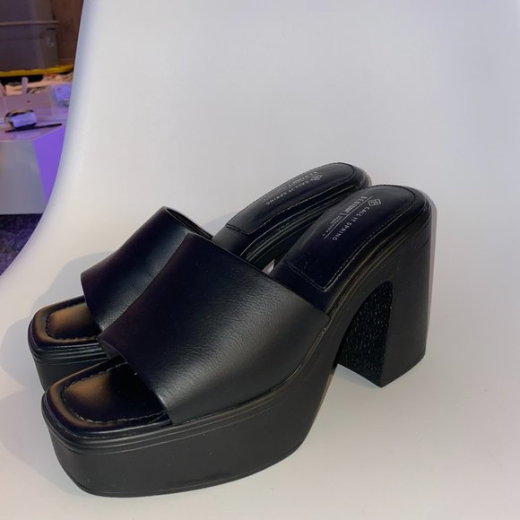 NEW CALL IT SPRING Palomaa Heeled mule sandals - Block heel size 8W - Picture 2 of 5
